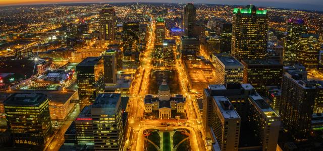 The St. Louis Skyline at Sunset